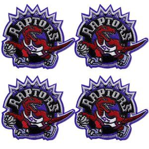 4 pcs Toronto Raptors Embroidered Iron On Sew on Patches 4.0" x 3.75"